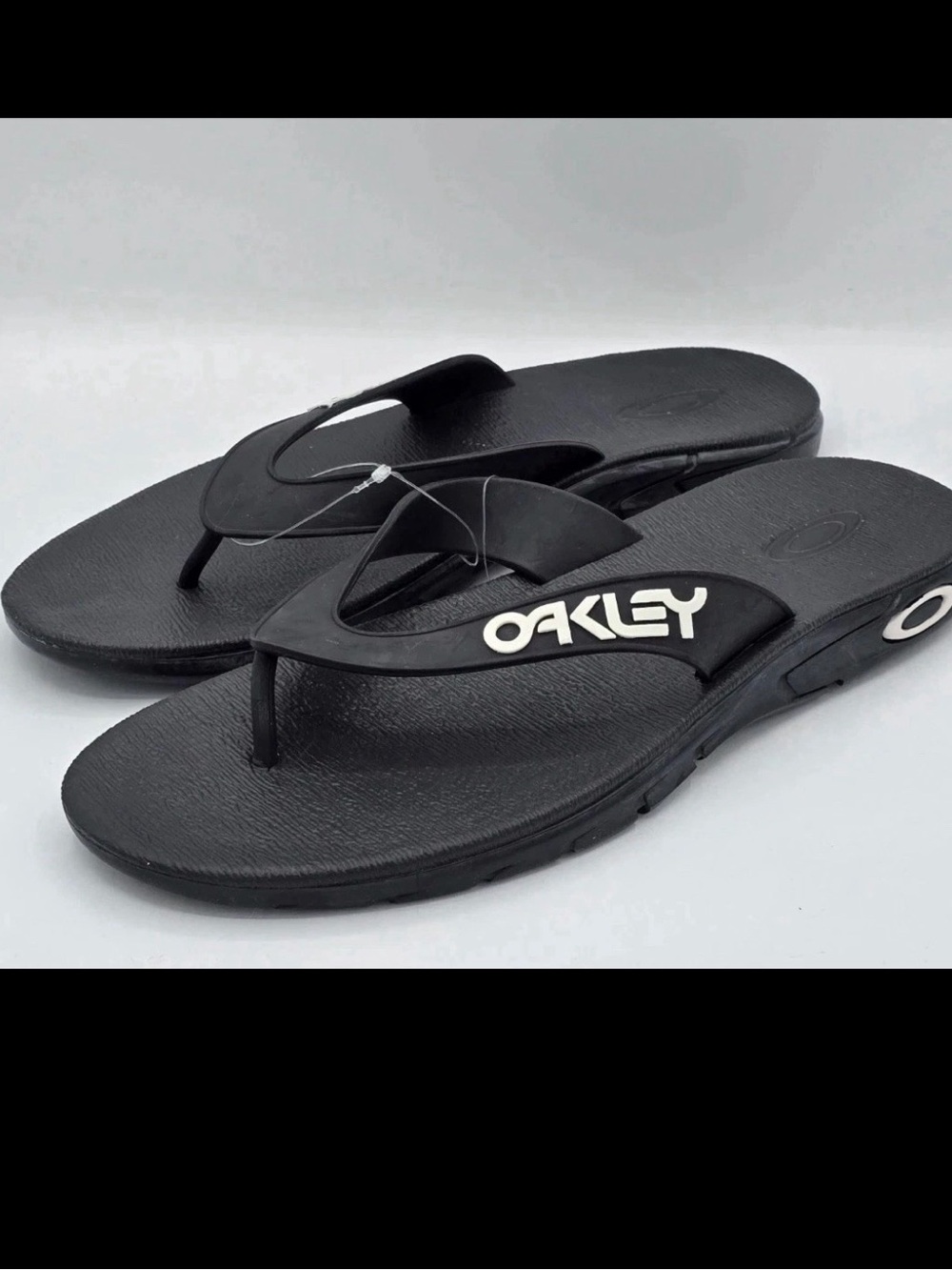 OAKLEY B1B Flip Flop Men's Sandals Black White Detail Size 11 M US